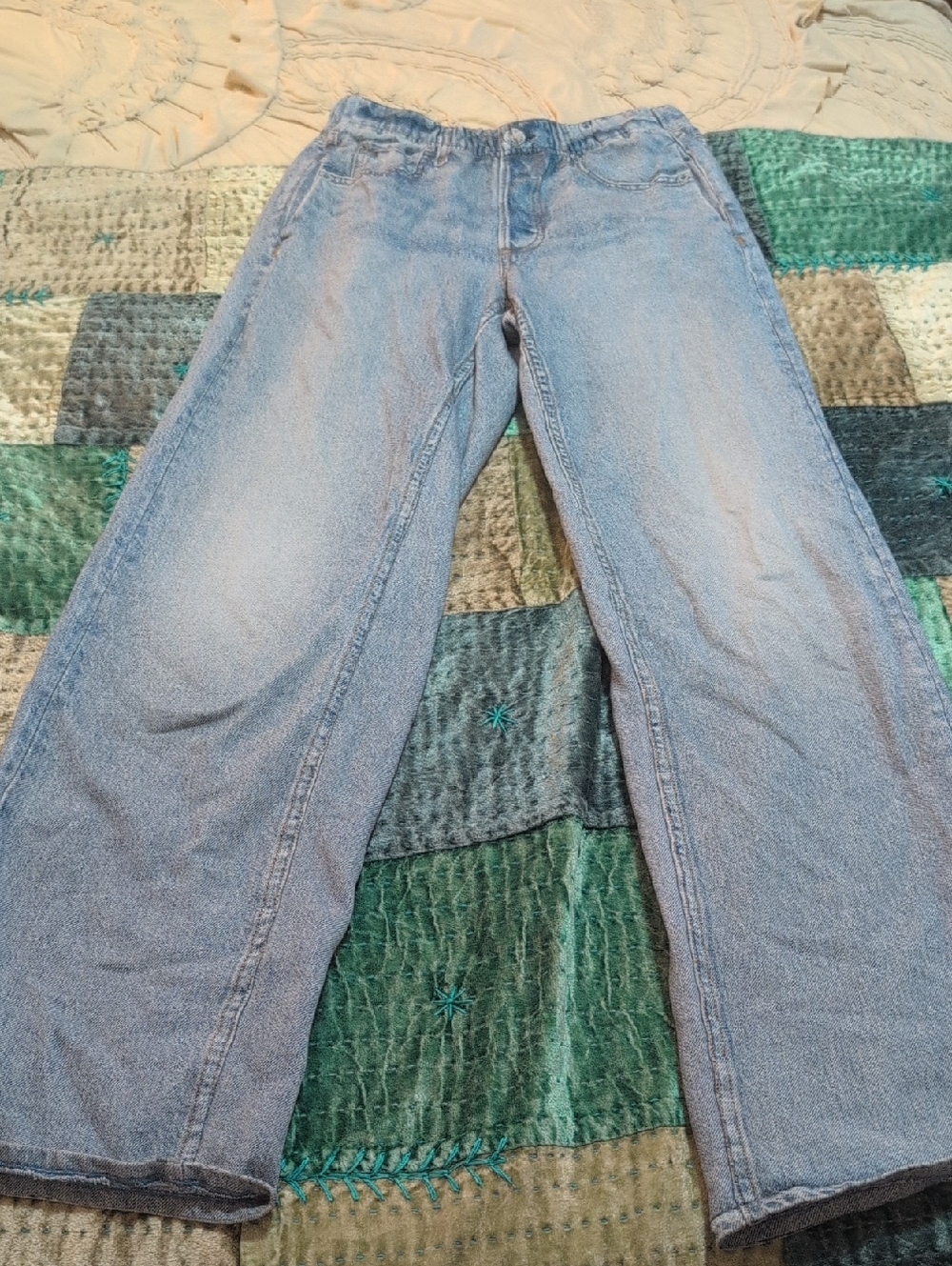 Light-wash Terry Cloth Jeans